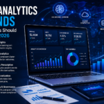 Data Analytics Trends 2026 illustrated with AI and business analytics dashboards