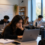 AI in Education 2026 – Students using laptops in a classroom to explore responsible AI and digital learning