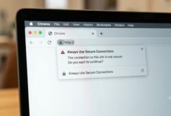 Google Chrome HTTPS protection security warning prompt